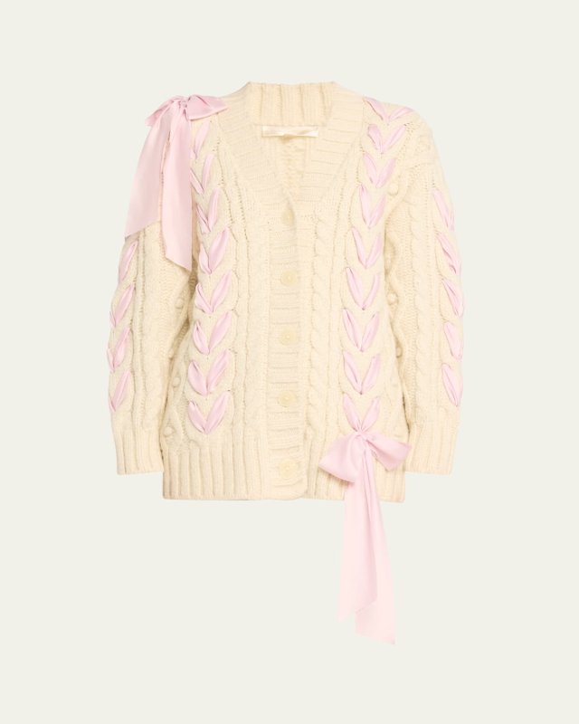 Kassius Cable-Knit Laced Cardigan